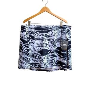 Slazenger Flounce Skort in Ink Blot Black, Geometric Print, Size XXL